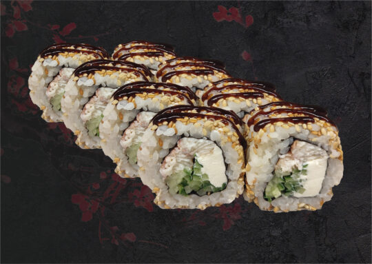 Калифорния в кунжуте с угрем