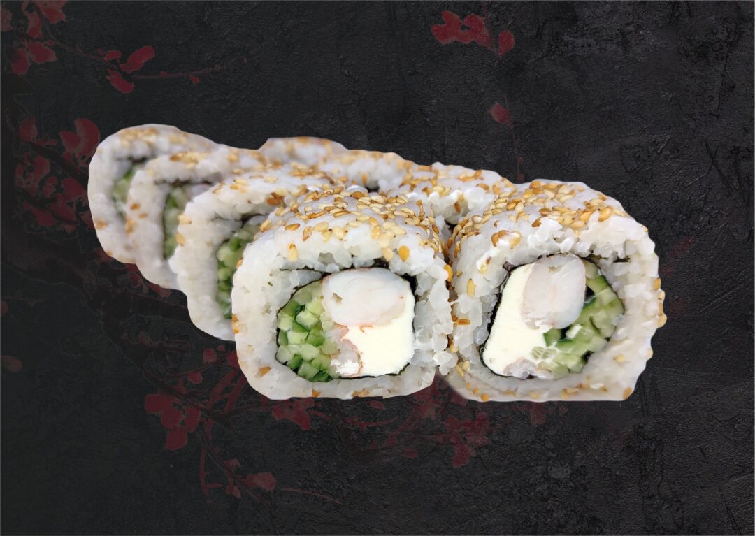 Калифорния в кунжуте с креветкой