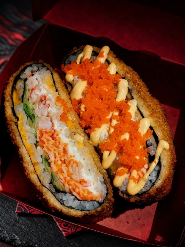 Суши Бургер с Крабом и Креветкой